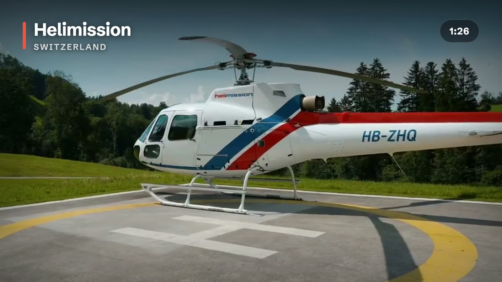 Brand film still for Helimission, Switzerland